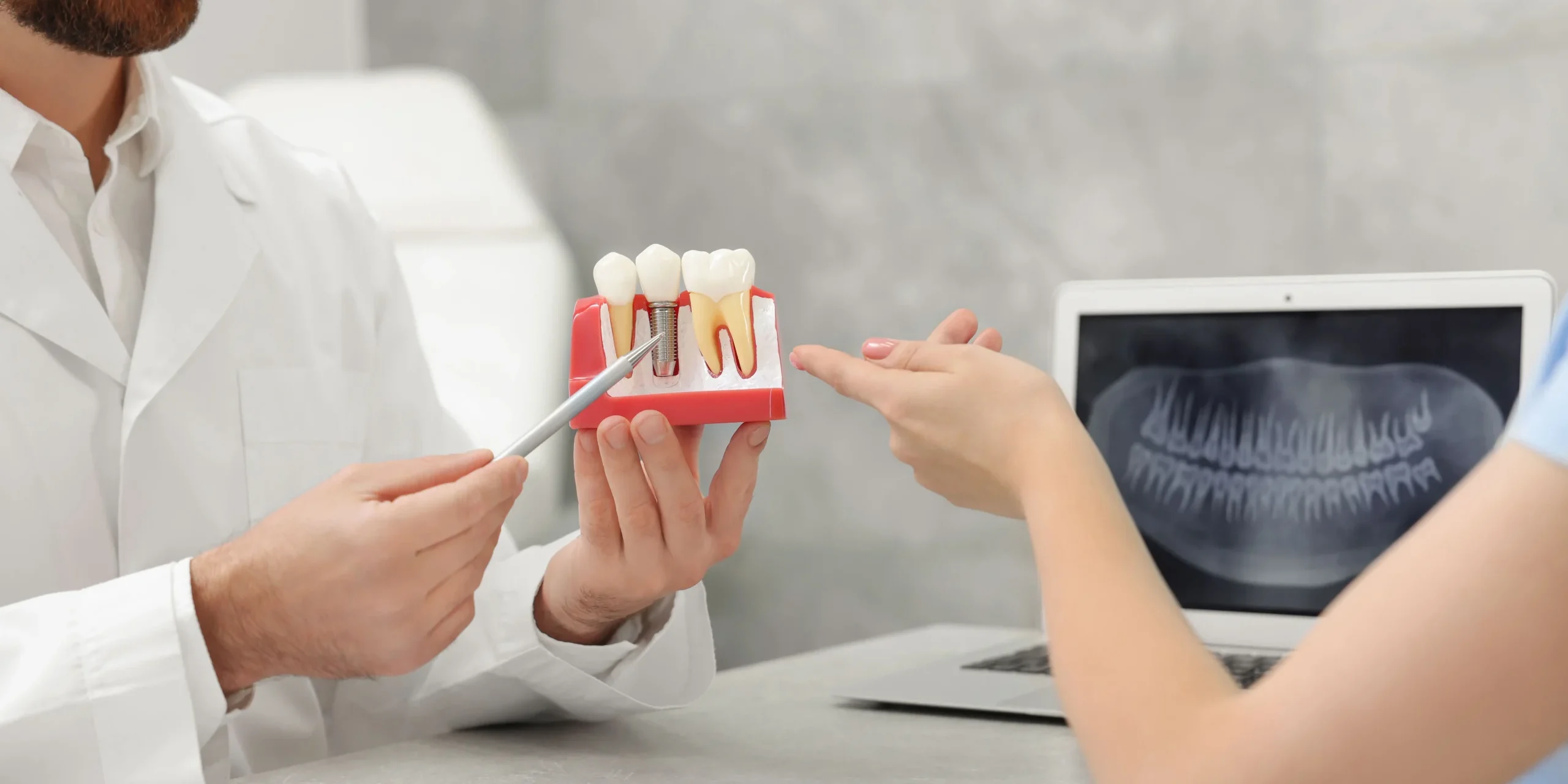 A dentist and patient interaction