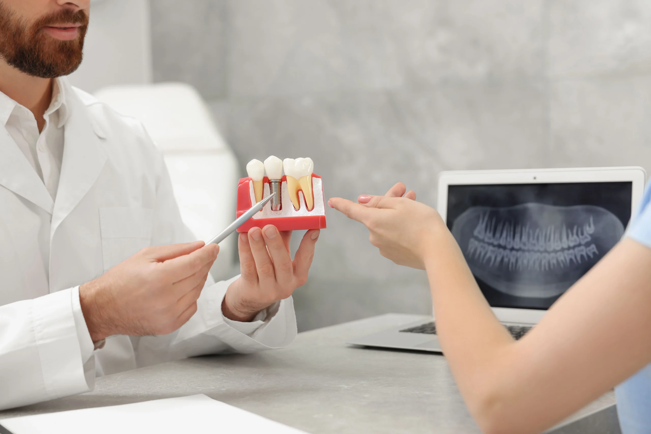 A dentist and patient interaction