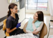 Woman at the dentist for tooth fillings