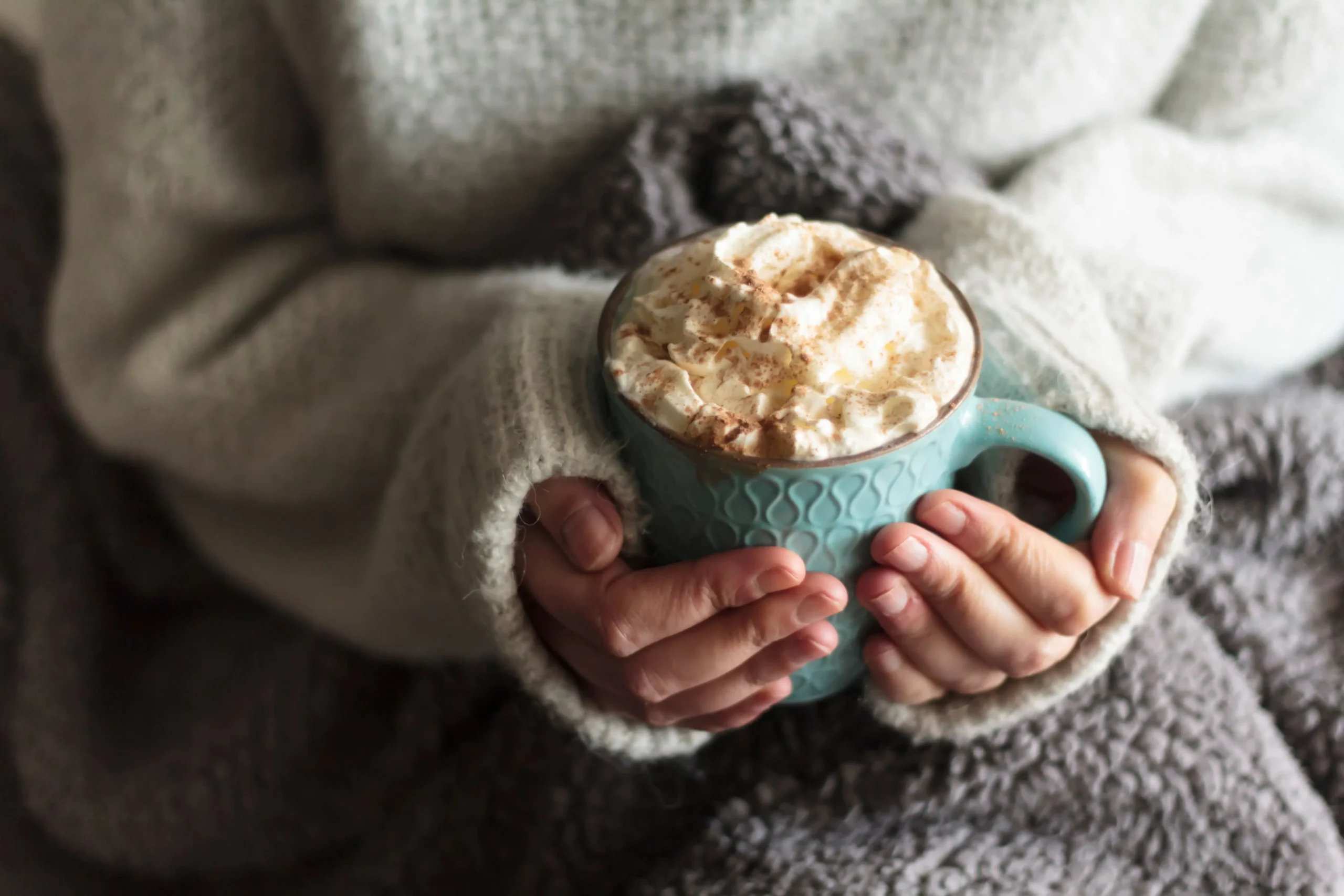 Having a hot choc after a filling
